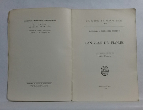 Imagen 4 de 7 de San José De Flores Cuadernos Bs As Por Baldomero F Moreno