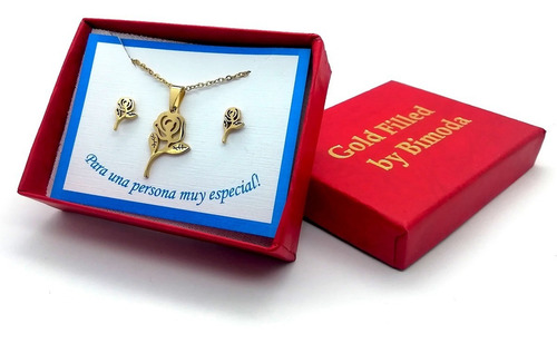 Imagen 5 de 5 de Collar Y Aretes Oro Laminado 22k M3000