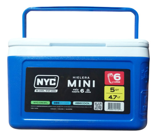 Hielera Mini 5 Qt Termica Portatil 6 Latas 0100 Nyc