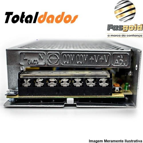 Imagem 4 de 6 de Fonte Gradeada Para Cftv Fasgold Bivolt Fs-310 12v 20a 240w