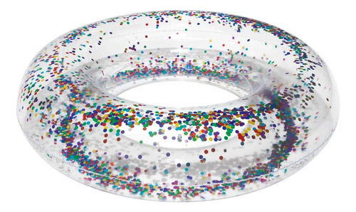 Kit 2 Bolas Infláveis Com Glitter + 2 Boias Infláveis Com Gl