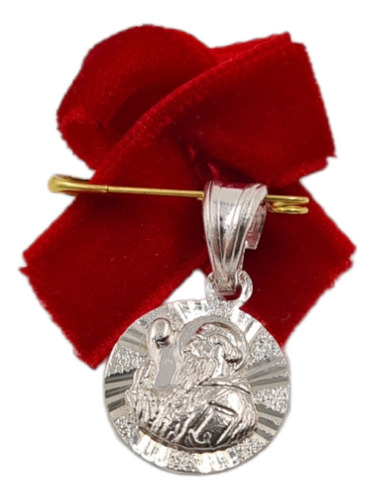 Imagen 2 de 5 de Medalla De San Benito De Plata 925 Para Bebé