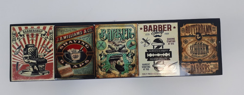 Barber Shop Rotterdam Vintage Cuadro Cartel  12 X 46 Cm