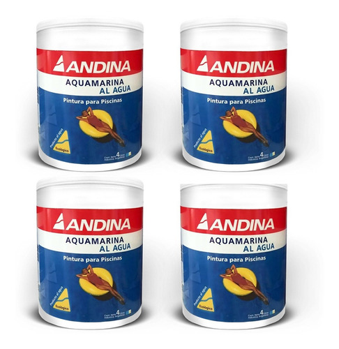 Imagen 1 de 5 de 4 Pinturas Para Piletas Al Agua 4 Litros Andina Aquamarina