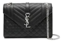Comprar Bolsa Ysl Envelope Negra Piel Caviar Con Cadena Plata