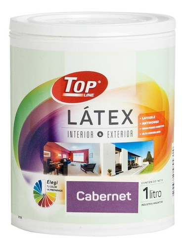 Pintura Latex Lavable Interior Exterior 1 Litro Colores Color Cabernet