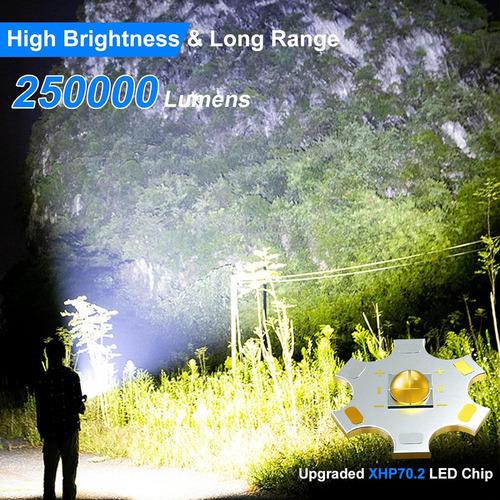 Linternas Led Linterna Recargable De 250000 Lúmenes