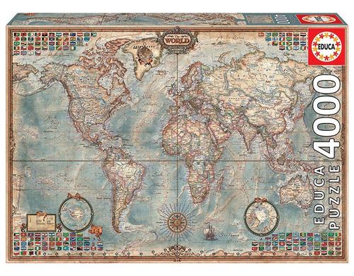 Puzzle Rompecabeza Educa X 4000 El Mundo , Mapa Politico