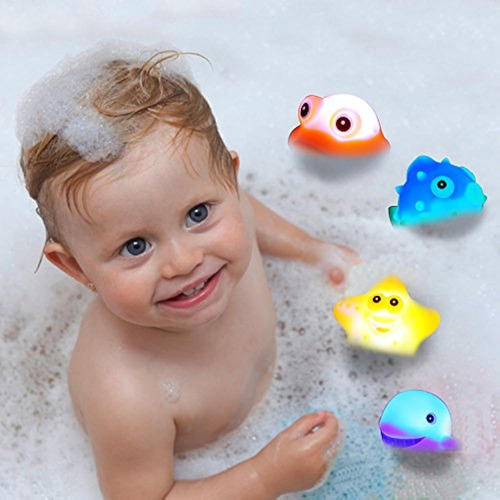 Juguetes De Baño, 8 Piezas Iluminan Set De Juguetes De Anima