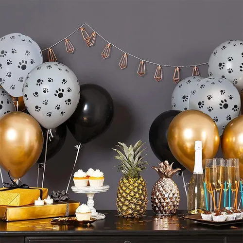 Globo De Latex Blanco Con Huellitas Perro Paw Patroll X20 Un Blanco Huellitas