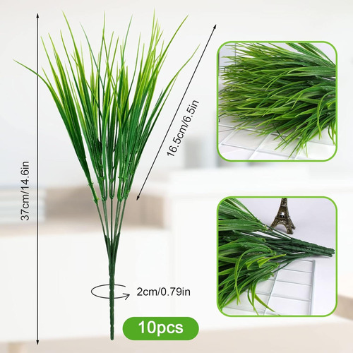 Ramo Verde Artificial Pastito X 15 Unidades Pack Yuyito Deco Verde
