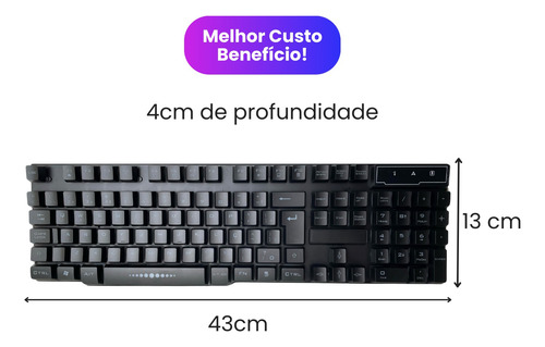 Teclado Gamer Semi Mecânico Led Rgb Abnt2 Usb Pc Ps4 Xbox