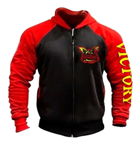 Campera Capucha Friza 2 Tonos Moto Racing Victory Genetic