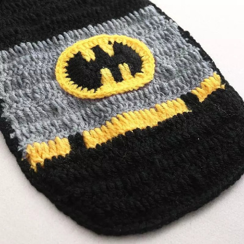 Conjunto Batman Crochet Tejido Pañalero Gorro Sesion Fotos | Envío gratis