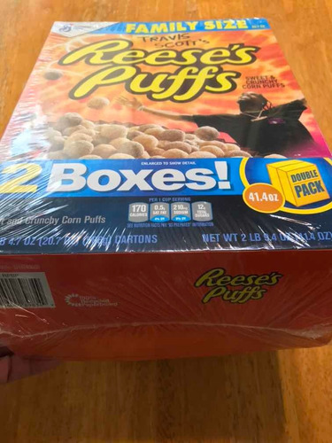 Cereal Reeses Puffs Travis Scott Family Size Double Box
