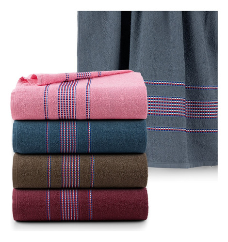 Toalha De Banho Avulsa 1,50m X 0,80cm 100% Algodão De Alta Qualidade Toque Suave Ótima Absorção Durável Acabamento Sofisticado Theovitex Rosê