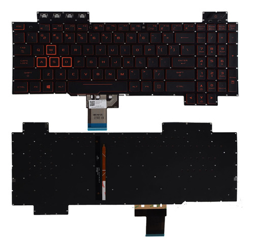 Sunmall Teclado Repuesto Para Asus Tuf Gaming Fx505dd Roja