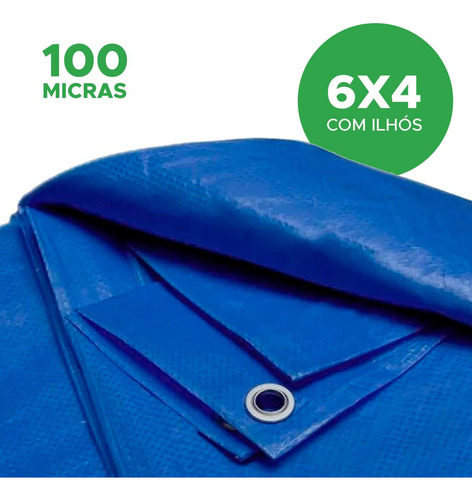 Kit Lona 6x3 Azul Impermeável + Lâmpada Camping Lanterna Led