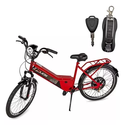 bicicleta elétrica 800w modelo PRIMA Aro 24 Vermelho - Smart