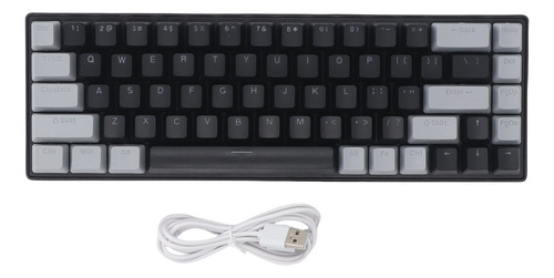 Teclado Mecánico Cableado 60% Rgb Azul 68 Teclas Gaming Para