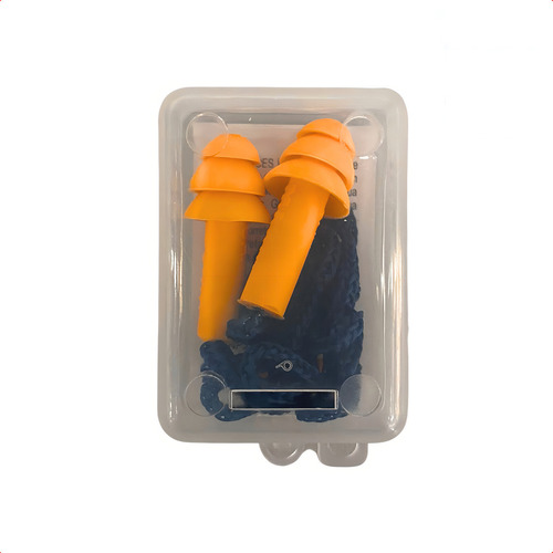 Kit 100 Protetor Auricular Plug Abafador 18db Pré Moldado Cor Laranja