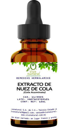 Extracto De Nuez De Kola 60ml Vivonatural