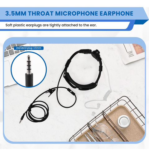 Nuevo Auriculares Con Micrófono Táctico Con Garganta De 3,5