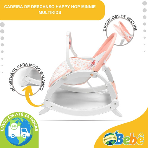 Cadeira De Descanso E Balanço Para Bebê Com Canção De Ninar Minnie - Multikids