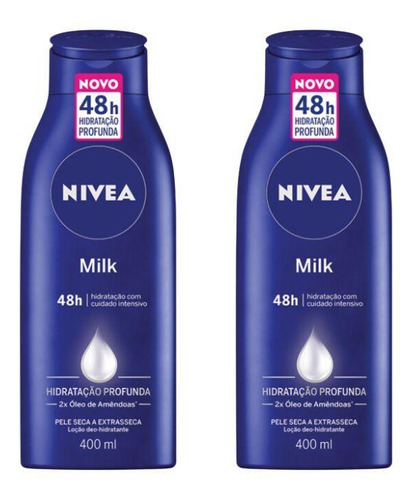 Hidratante Corporal Nivea 400ml Milk Extra Seca - Kit 2un