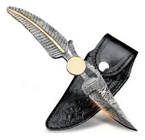 Comprar Cuchillo De Caza Plegable De Damasco Hecho A Mano