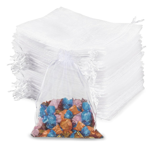 100pcs Organza Bolsas 4x6 Pequeña Organza Bolsita Joye...