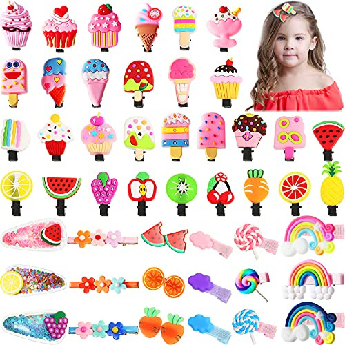 48 Piezas Niña Clips Pelo Lindo Caramelo Barrettes Qyp9z