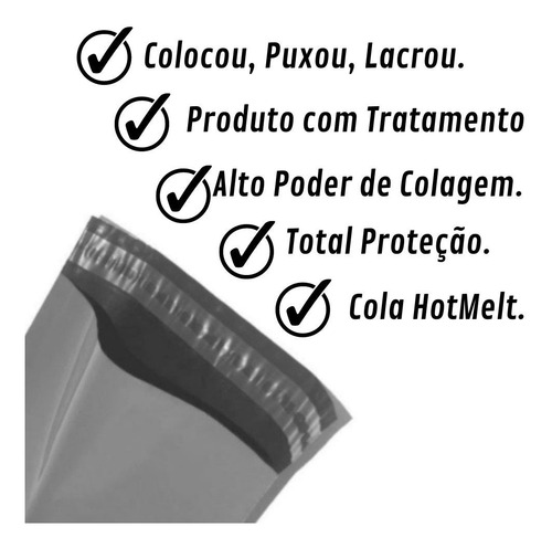 Saco Plástico De Segurança P/ 19x25 100 Pcs Cinza