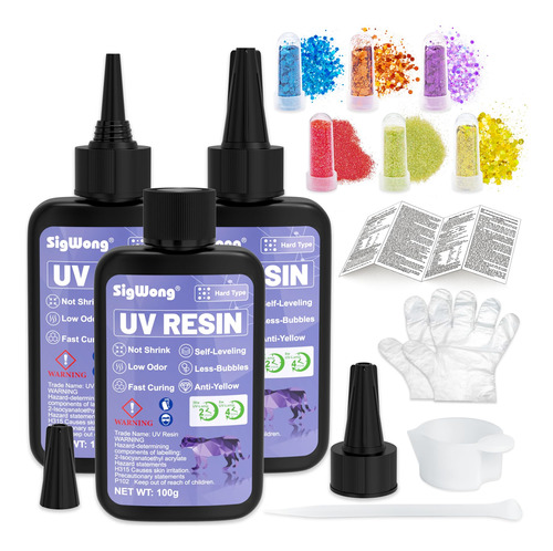 Resina Uv  Pegamento Duro Transparente De 10.58 Oz, Bajo Ol