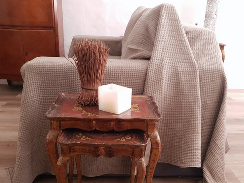 Imagen 2 de 3 de Manta Para Sillón O Cama Nido De Abeja 100% Coton 3.50x2,70m