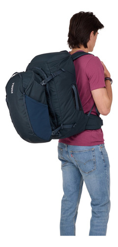 Mochila Para Viagem Passeio Thule Landmark 60l Darkest Blue Desenho Do Tecido Liso