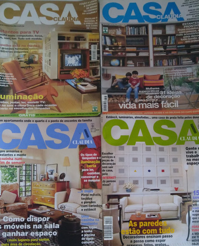 Kit 6 Revistas Casa Claudia Diversos Temas E Anos 