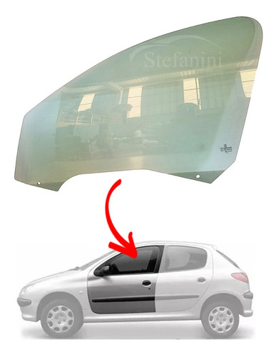 Imagem 1 de 4 de Vidro Porta Dianteira Peugeot 206 2001 2002 2003 Peugeot