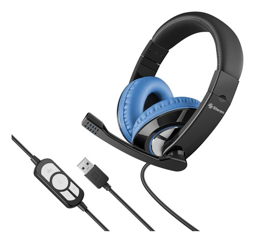 Steren Audífonos Multimedia Usb Ultraconfort Azul Aud-536az