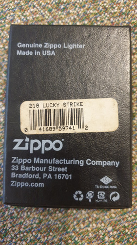 Encendedor Zippo Lucky Strike Coleccionable Como Nuevo (Usado)