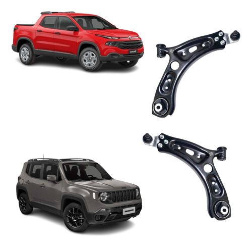 Par Bandeja Jeep Renegade Dianteira 4x2 2017 2018 Com Pivo