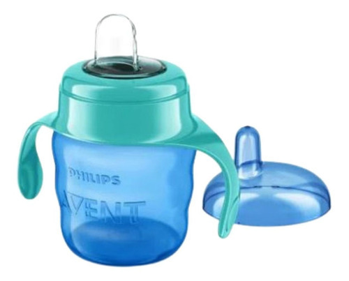 Vaso de transición Philips Avent con boquilla de silicona, 200 ml, color azul liso