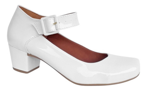 Sapato Branco Boneca Duani Noiva Enfermagem Salto Baixo