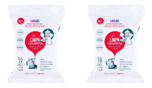 Kit 2 Limpa Chupeta Lenços Umedecidos Higienizadores Likluc