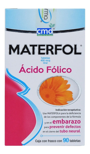 Materfol / Ácido Fólico / Frasco C/90 Tabletas Cmd