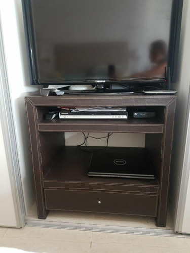 Mueble Auxiliar Para Tv, Tapizado Cuero Ecologico
