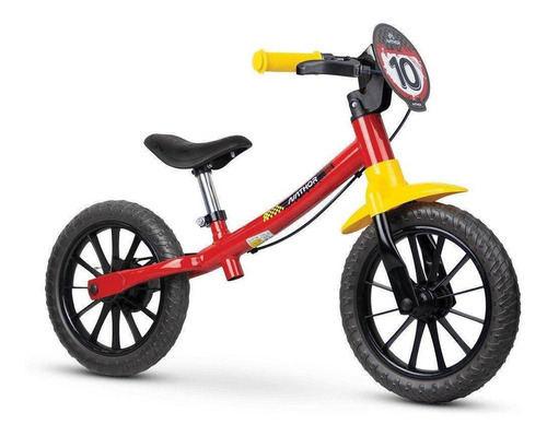 Bicicleta Aro 12 Infantil Equilibrio Nathor Sem Pedal Cor Vermelho