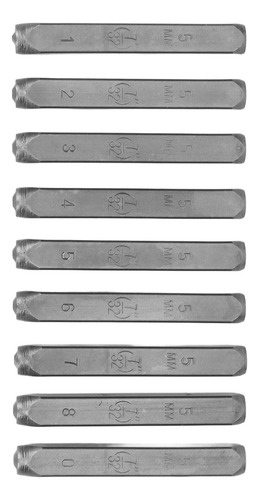 Number Punch Set, 9 Peças Stamp Professional, 5 Mm De Armaze