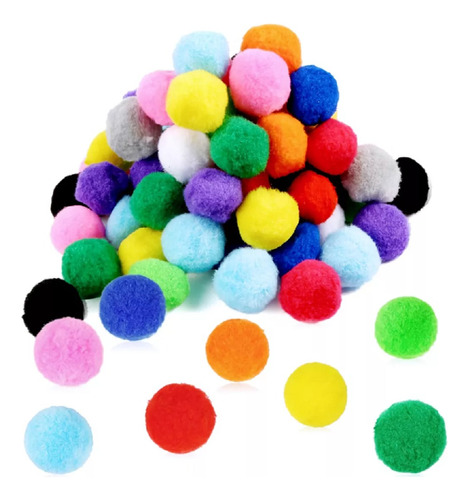 Pompones Multicolor 25mmbisuteria Manualidades 100pz