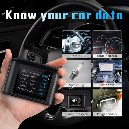 Display P10 Digital Hud Obd2: Consumo De Combustível Do Carr
